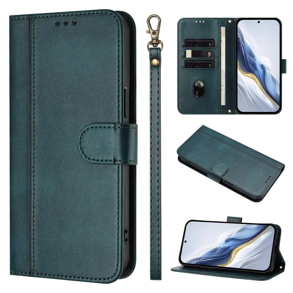 Samsung Galaxy S23 PU Leather Flip Case with Screen Protector, Stand and Card Holder, Green
