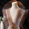 GORGECRAFT Pleated Ruffled Lace Trim, Camel, 9 m x 12.7 cm view 1