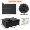 Large Foldable Cardboard Gift Box with Lid, 28 x 20 x 9 cm, Black view 2