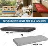 moismk Bench Cushion Cover with Zipper, Removable Washable Seat Cover, Light Gray, 180 x 45 x 5 cm view 4