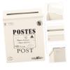 NULYLU Vintage Wall-Mounted Iron Mailbox, American Style, Beige view 2