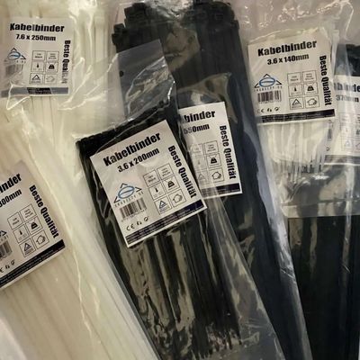 EKABEL24 Cable Tie Set, 100-Pack, White, 4.8 x 610 mm, UV-Resistant & Tear-Resistant