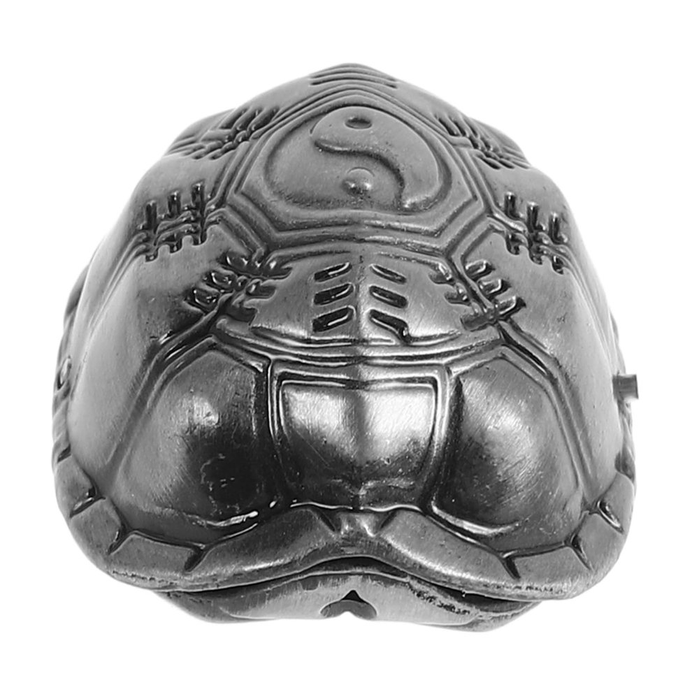 Warmhm Vintage Metal Turtle Figurine with Eight-Trigram Shell, Silver