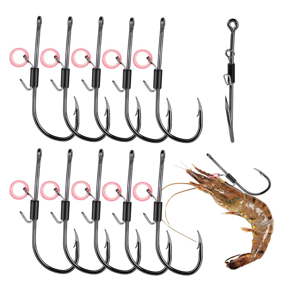 Perch Fishing Hooks, 10-Piece Set for Trout and