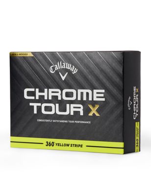 Callaway Chrome Tour X 360 Stripe Golf Ball, Yellow