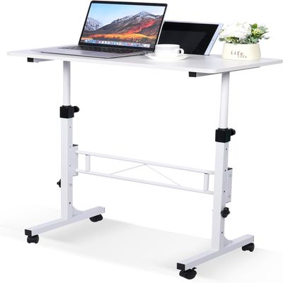KLSMYHOKI Height-Adjustable Standing Desk with Wheels