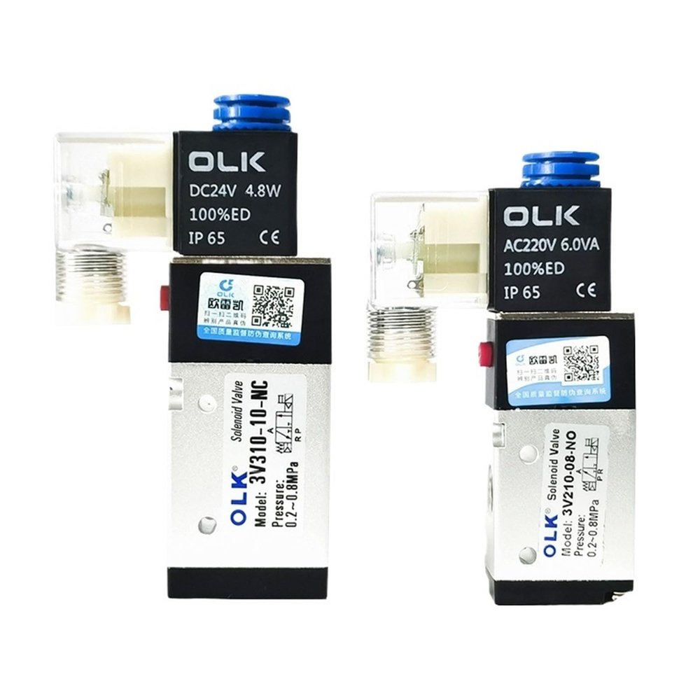 1-Pc. 24V Pneumatic Solenoid Valve, 3-Way, 3V210-08/3V310-10