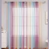 2-Piece Set of Semi-Sheer Gradient Voile Tab-Top Curtains, 180 x 180 cm, Pink/Purple/Blue view 1