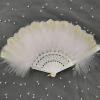 HKYBCF Feather Dance Fan, Folding Fan, 1 Pc, Fairy Dance, Wedding and Party Decoration (Black) view 3