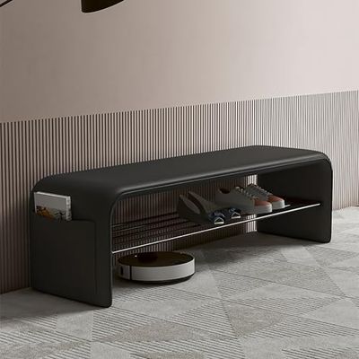 ZYFBD Armless Mid-Century Modern Upholstered Bench for Entryway, Dining Room, Living Room, and Kitchen