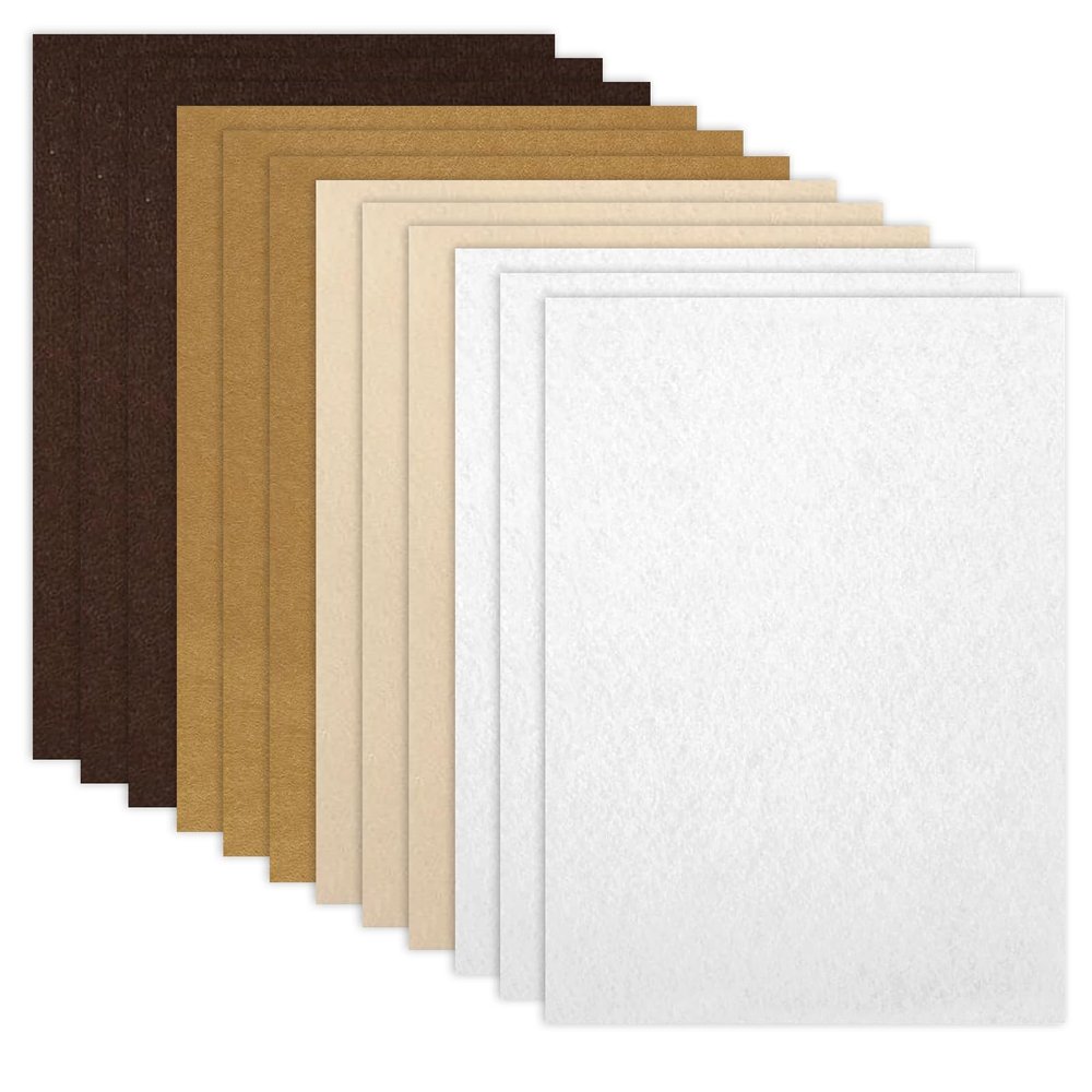 Brown Craft Felt Sheets, 12-Pack, 20 x 30 cm, 1 mm