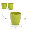 Set of 2 Green Terracotta Flower Pots, 10 cm D x 9 cm H, for Plants, Flowers and Bonsai view 2