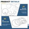 QUARKZMAN 80-Piece M8 x 13 x 0.5 mm Flat Washers, 304 Stainless Steel, Silver view 3