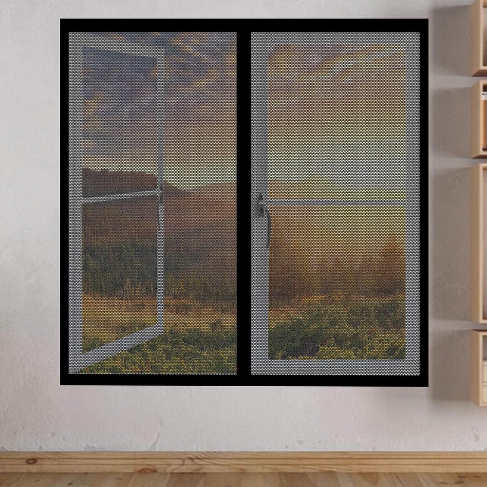 Magnetic Insect Screen for Windows, 50 x 150 cm, No-Drill, Black