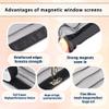 Magnetic Insect Screen for Windows, 50 x 150 cm, No-Drill, Black view 3