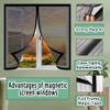 Magnetic Insect Screen for Windows, 50 x 150 cm, No-Drill, Black view 4