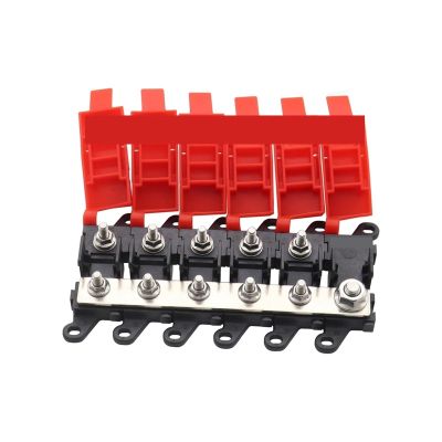 P0Z9J7F 3/4/5/6-Way Car Fuse Box Block Holder, 200A High-Power Fuse Box, Bolt-On Fuse Type, Power Distribution (5-Way)