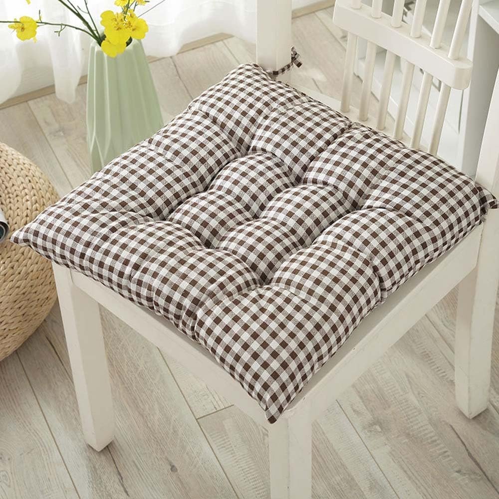 Outdoor/Indoor Chair Cushion with Ties, Quilted Seat Cushion, 50 x 50 cm, Color 36#
