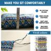 Outdoor/Indoor Chair Cushion with Ties, Quilted Seat Cushion, 50 x 50 cm, Color 36# view 3