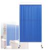 JCPQDWTD Medical Privacy Screen with 15 Panels, Freestanding Folding Partition, 1.8 m High, on Casters, for Clinics, Offices, and Beauty Salons (Dark Blue, 2 Panels) view 1
