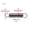 2 Pcs. Extension Springs, Double-Hook Spring Steel, 1 mm Wire, 6 mm OD, 50 mm Free Length (1 x 9 x 50 mm) view 2