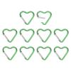 PATIKIL 10-Pack Heart-Shaped Carabiner Clips, Green Aluminum Keychain Clips view 1