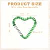 PATIKIL 10-Pack Heart-Shaped Carabiner Clips, Green Aluminum Keychain Clips view 2