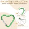 PATIKIL 10-Pack Heart-Shaped Carabiner Clips, Green Aluminum Keychain Clips view 3