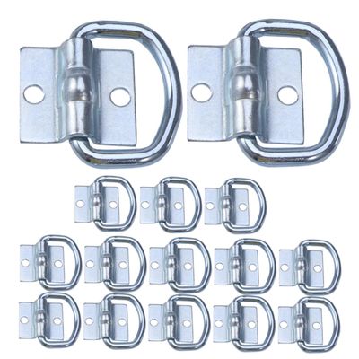 16 Silver Metal D-Ring Tie-Down Anchors for Trailers