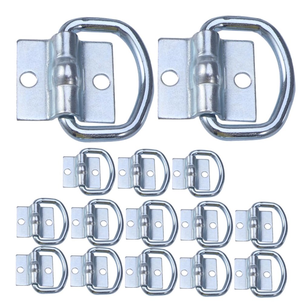 16 Silver Metal D-Ring Tie-Down Anchors for Trailers