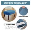 Square Ottoman Cover, Stretch Jacquard Slipcover, Blue, 55 x 155 cm view 3