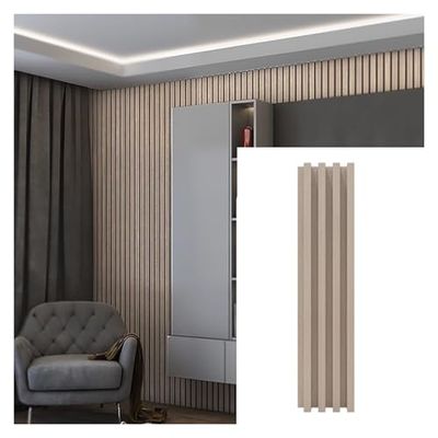 Modern Wood Slat Wall Panels, Waterproof 3D Fluted Design for Offices, Bedrooms, and Living Rooms