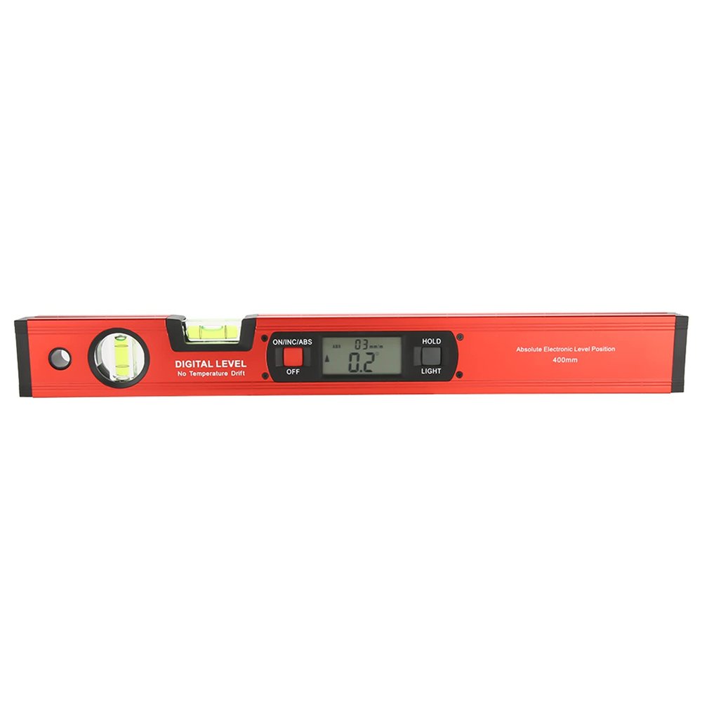Digital Aluminum Alloy Magnetic Angle Finder, 4 x 90°, Red Inclinometer