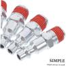Hemobllo 10-Pack 1/4-Inch NPT Male-Thread Metal Air Plugs for Air Compressors and Pneumatic Tools, Secure Connection view 3
