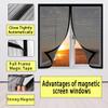 Magnetic Insect Screen for Windows, 105 x 160 cm, Gray view 2
