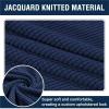 Dark Blue Stretch Jacquard Ottoman Cover, 45 x 50 cm view 2