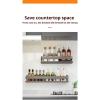 Wall-Mounted Spice Rack, Waterproof and Rust-Resistant, Gray view 3