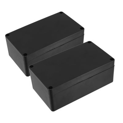 HOMSFOU 2-Pack Outdoor Junction Boxes, Black ABS Plastic, for Protecting Cables and Electrical Connections