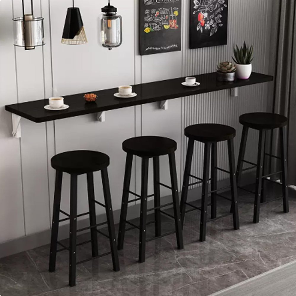 JCPQDWTD Wall-Mounted Folding Dining Table for Kitchen Bar with Storage Shelf