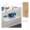 JCPQDWTD Wall-Mounted Folding Desk, Space-Saving, Small, Teak Finish view 2