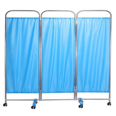 SNLKCLRA Medical Privacy Screen with Stainless Steel Frame, 6-Ft Fabric Room Divider, Waterproof, Professional Quality for Hospitals (Color: B Combo; Size: 3 Panels – W 150 cm (4