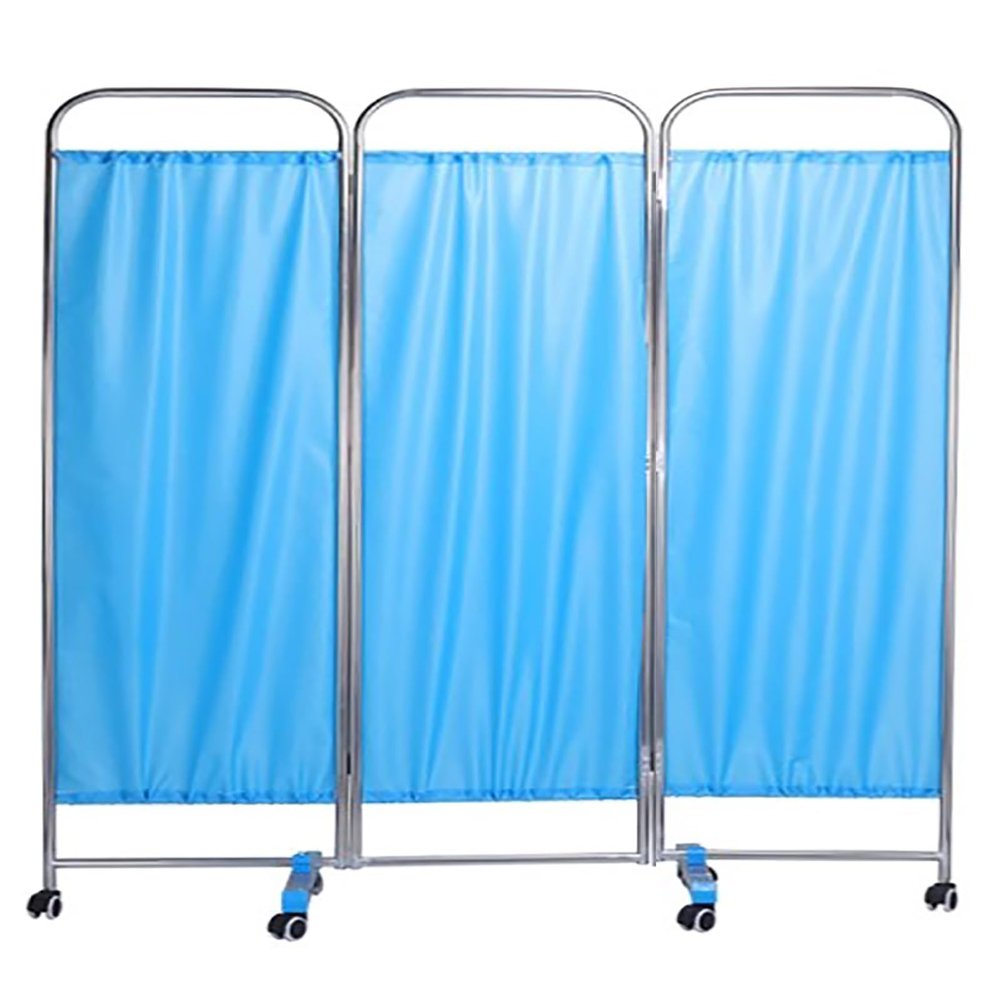 SNLKCLRA Medical Privacy Screen with Stainless Steel Frame, 6-Ft Fabric Room Divider, Waterproof, Professional Quality for Hospitals (Color: B Combo; Size: 3 Panels – W 150 cm (4