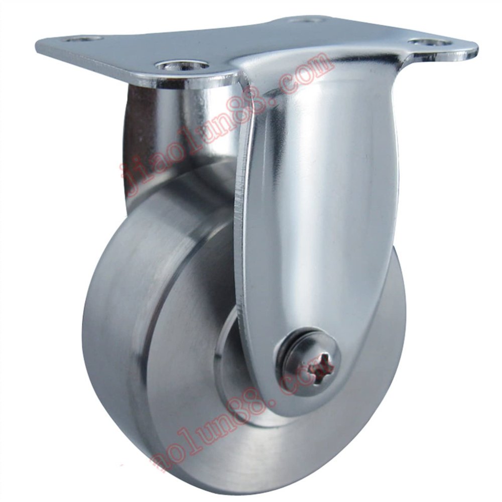 Stainless Steel Rigid Directional Swivel Caster with Brake, 1 Pc. (Rigid Plate)