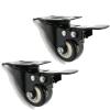 1.5-Inch PU Swivel Casters with Brakes, Silent Furniture/Trolley Wheels, 2-Pack view 1