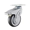 Mute Universal Plastic Caster Wheel, Non-Slip and Wear-Resistant, 1 Piece, Flat with Brake, 4 Inches view 1
