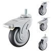 Mute Universal Plastic Caster Wheel, Non-Slip and Wear-Resistant, 1 Piece, Flat with Brake, 4 Inches view 2