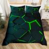 Loussiesd Green Honeycomb Geometric Duvet Cover Set, 3D Print, 135 x 200 cm, 2-Piece view 1