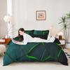 Loussiesd Green Honeycomb Geometric Duvet Cover Set, 3D Print, 135 x 200 cm, 2-Piece view 3