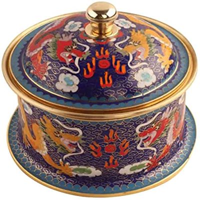 YKMYXZ Traditional Chinese Copper Hot Pot with Handcrafted Cloisonné Enamel