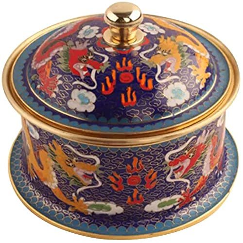 YKMYXZ Traditional Chinese Copper Hot Pot with Handcrafted Cloisonné Enamel